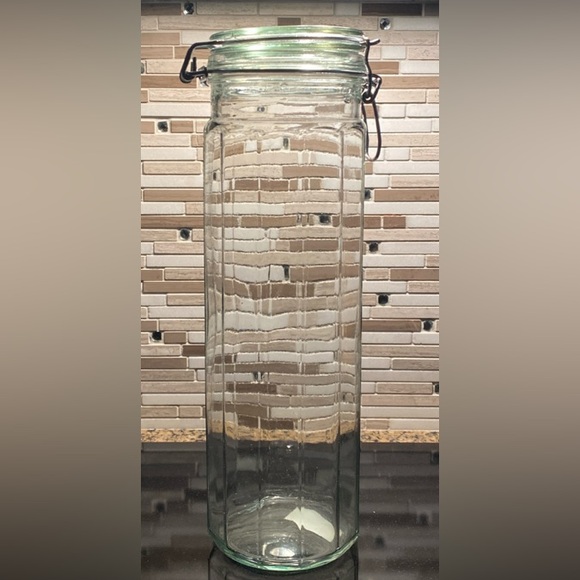 Vintage Pasta Storage Clip Top Glass Jar - Picture 1 of 8